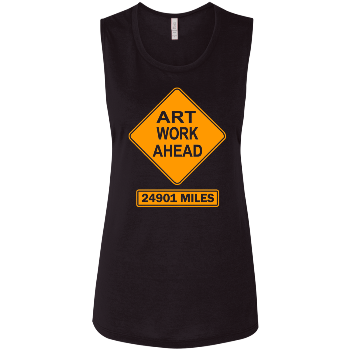 ArtichokeUSA Custom Design. Art Work Ahead. 24,901 Miles (Miles Around the Earth). Ladies' Flowy Muscle Tank