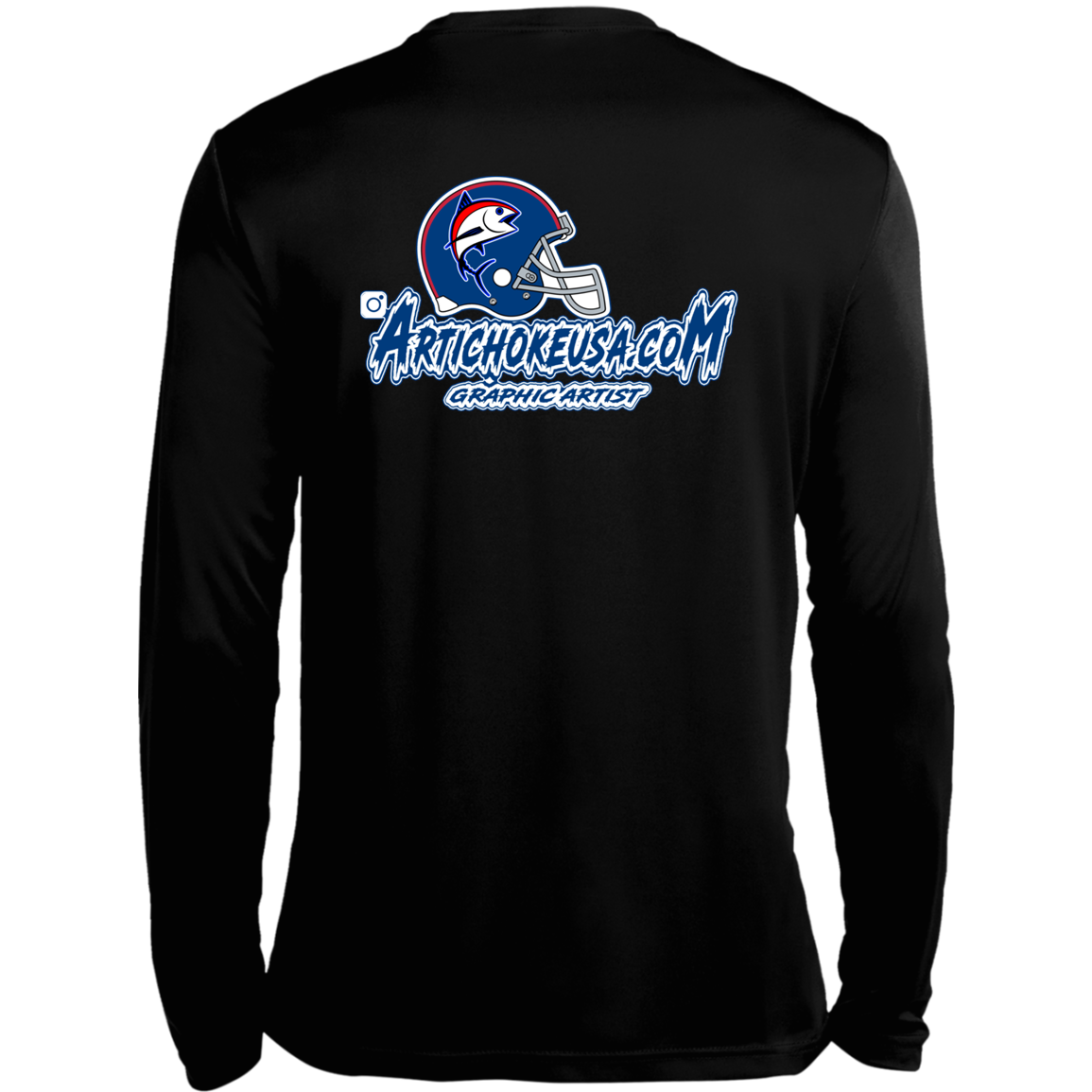 ArtichokeUSA Custom Design. The Big Tuna. Bill Parcell Tribute. NY Giants Fan Art. Long Sleeve Moisture-Wicking Tee