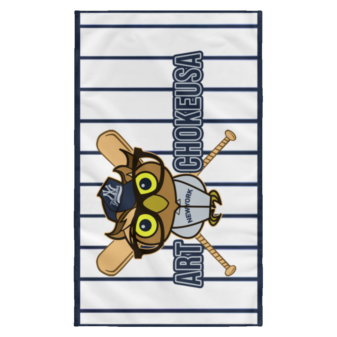 ArtichokeUSA Character and Font design. New York Owl. NY Yankees Fan Art. Let's Create Your Own Team Design Today. Wall Flag