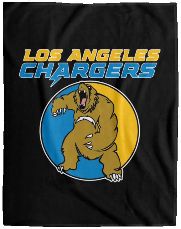 ArtichokeUSA Custom Design. Los Angeles Chargers Fan Art. Cozy Plush Fleece Blanket - 60x80