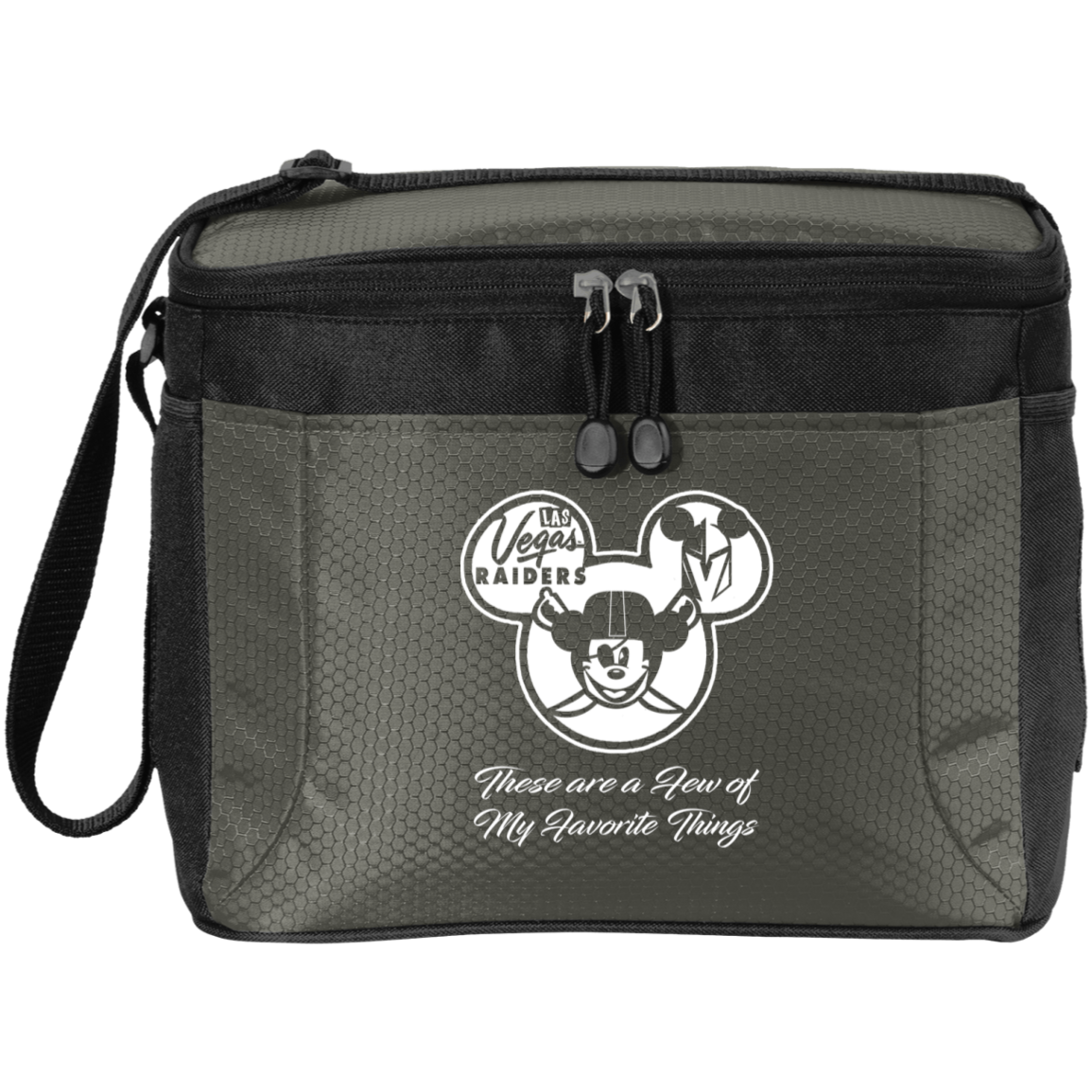 ArtichokeUSA Custom Design. Las Vegas Raiders & Mickey Mouse Mash Up. Fan Art. Parody. 12-Pack Cooler