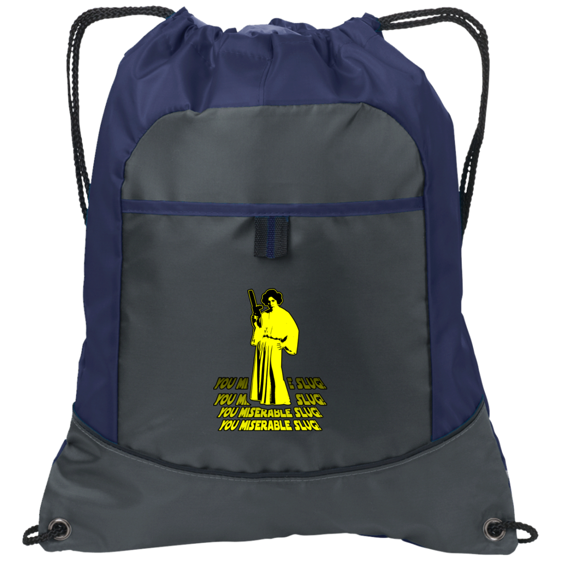 ArtichokeUSA Custom Design. You Miserable Slug. Carrie Fisher Tribute. Star Wars / Blues Brothers Fan Art. Pocket Cinch Pack