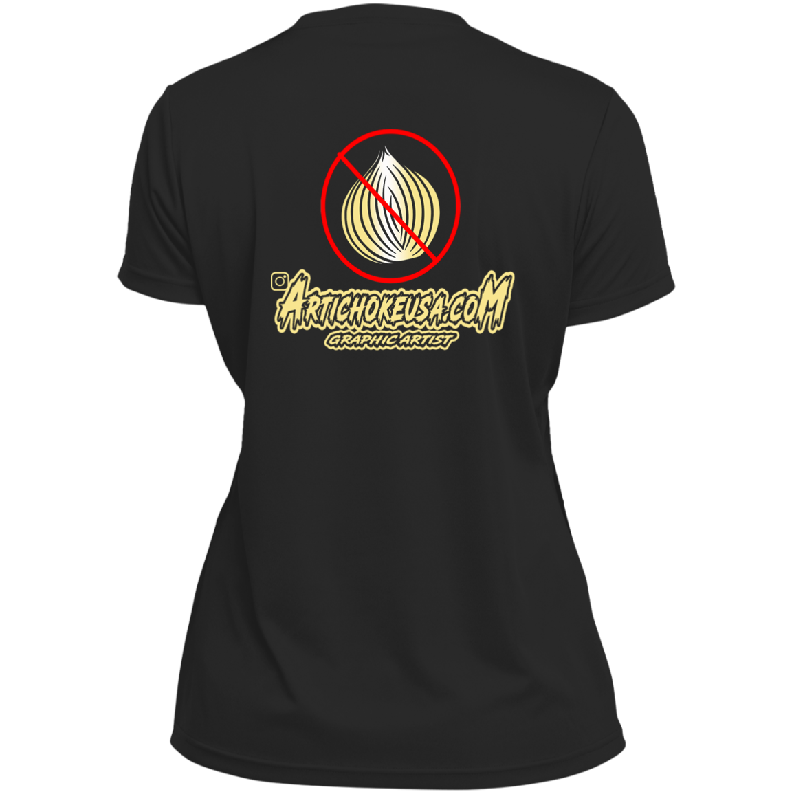 ArtichokeUSA Custom Design. Fuck Onions. Ladies’ Moisture-Wicking V-Neck Tee
