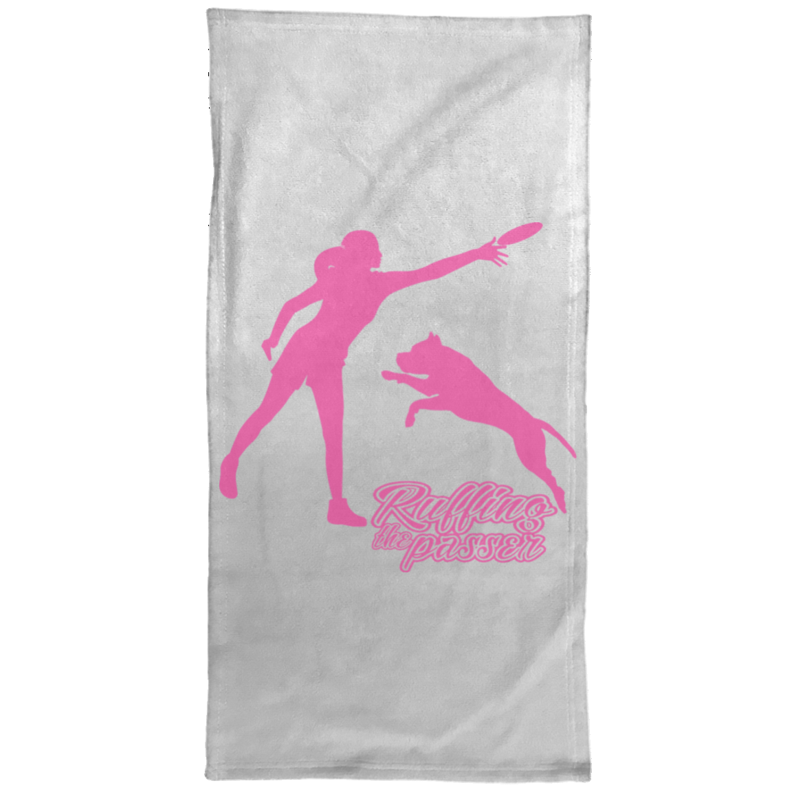 ArtichokeUSA Custom Design. Ruffing the Passer. Pitbull Edition. Female Version. Towel - 15x30