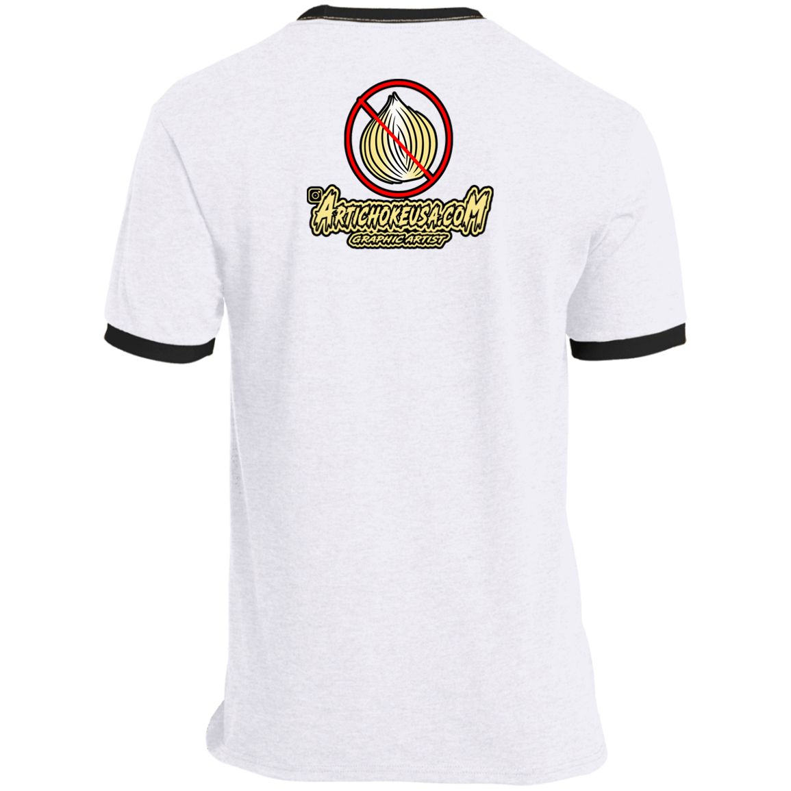 ArtichokeUSA Custom Design. Fuck Onions. Ringer Tee