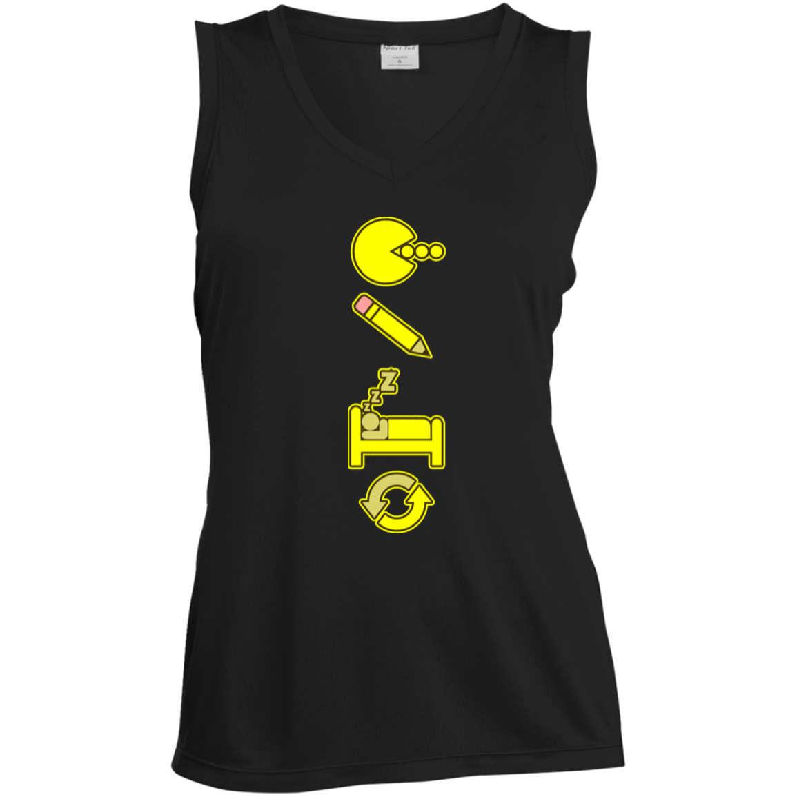 Artichoke Custom Design. Eat. Draw. Sleep. Repeat. Ladies' Sleeveless V-Neck