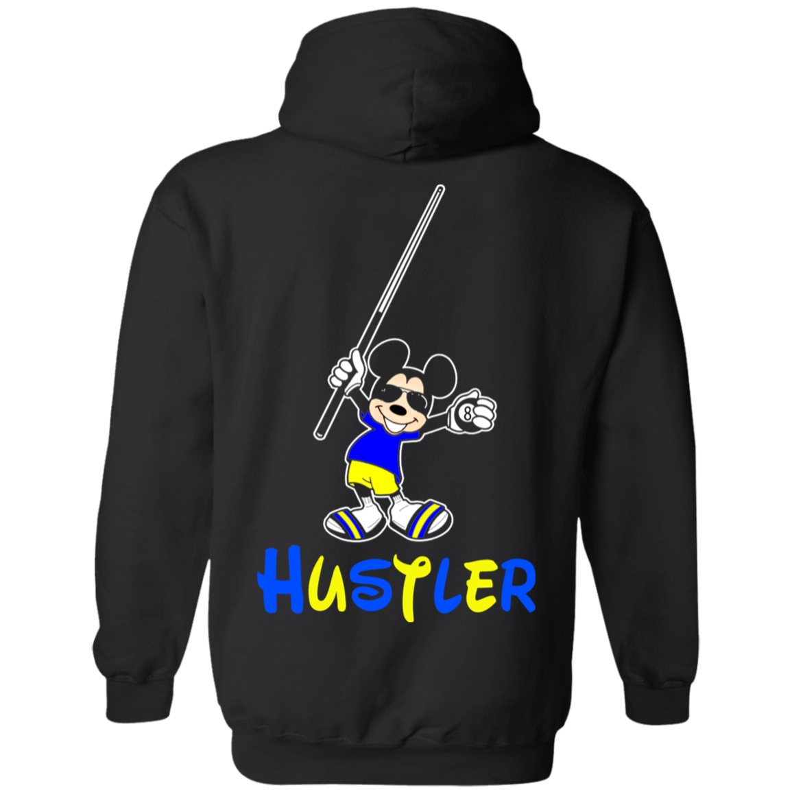The GHOATS Custom Design #20. Look at the back. Hustle Mouse. Mickey Mouse Fan Art. Basic Pullover Hoodie