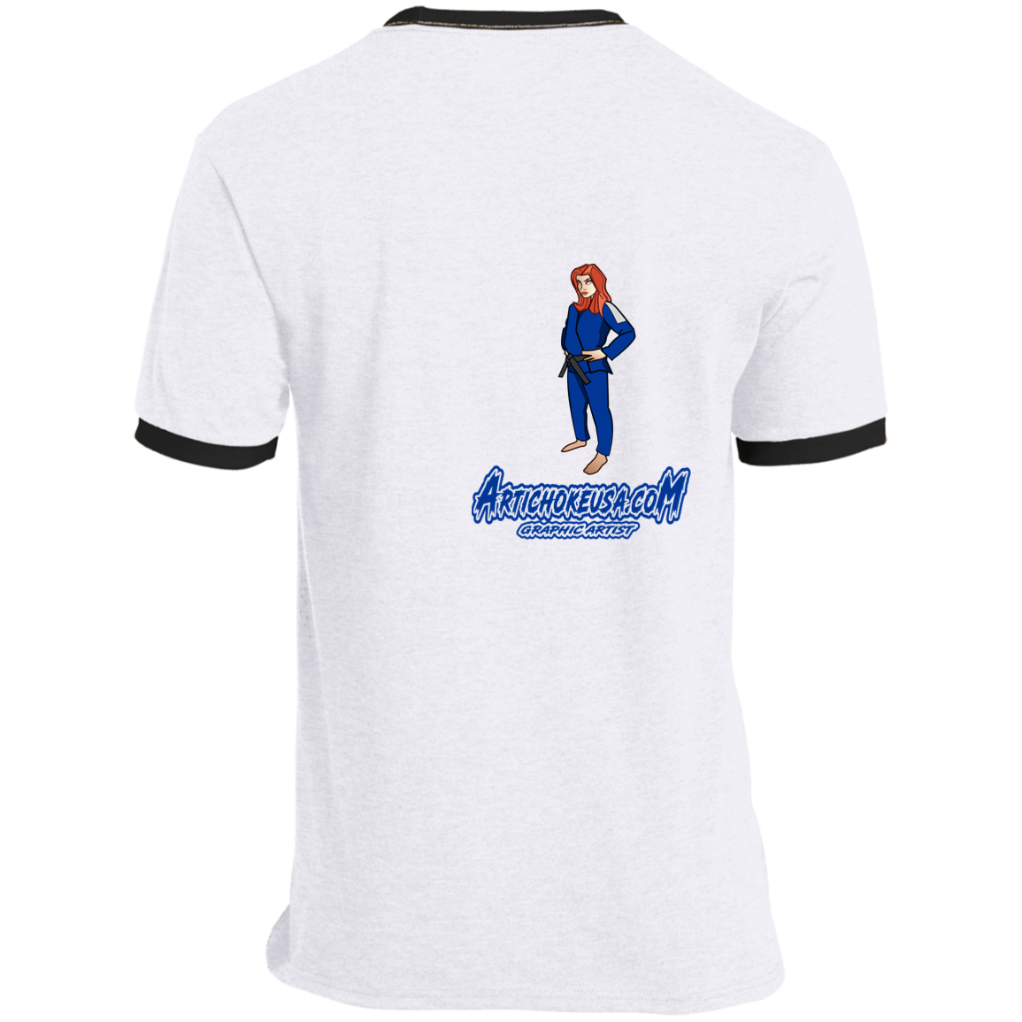 ArtichokeUSA Character and Font design. Let's Create Your Own Team Design Today. Amber. Ringer Tee