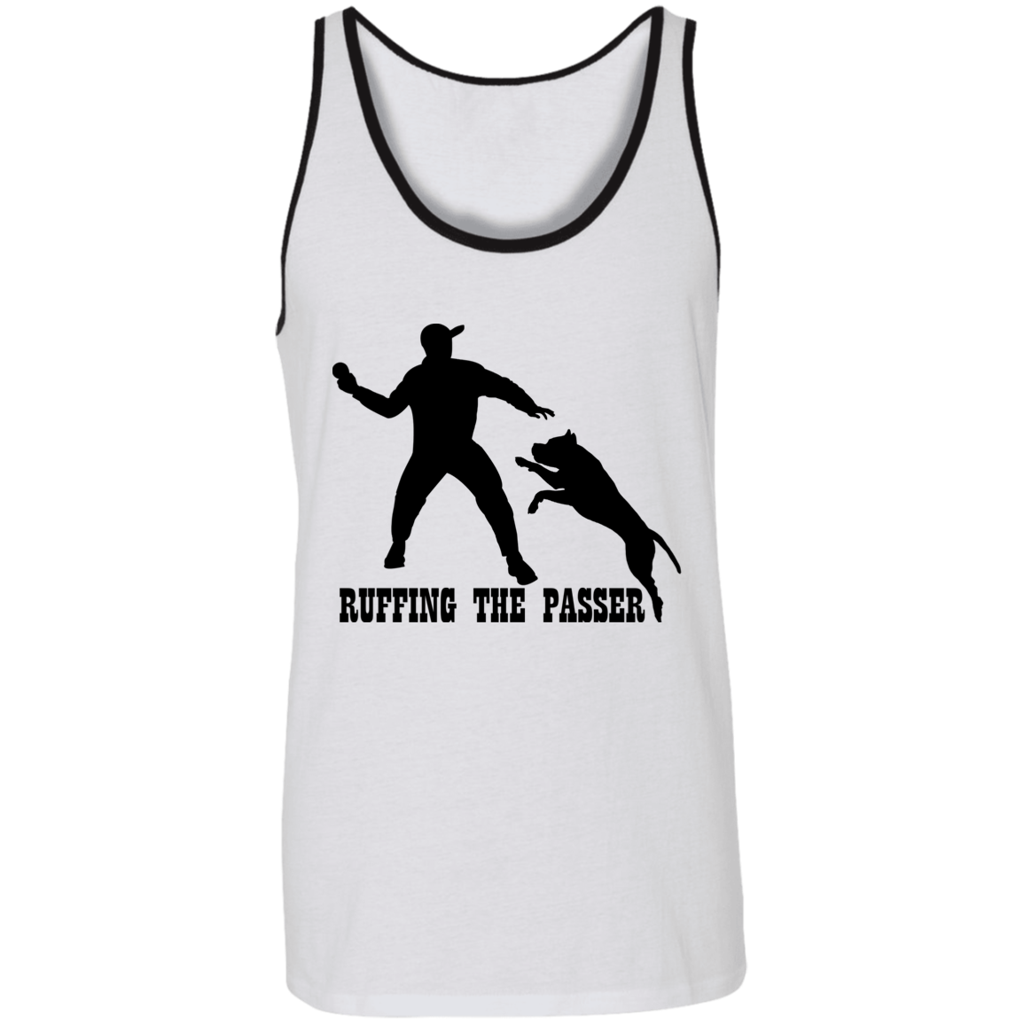 ArtichokeUSA Custom Design. Ruffing the Passer. Pitbull Edition. Male Version. Unisex Tank