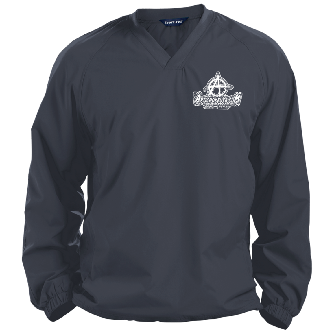 Embroidered Pullover V-Neck Windshirt