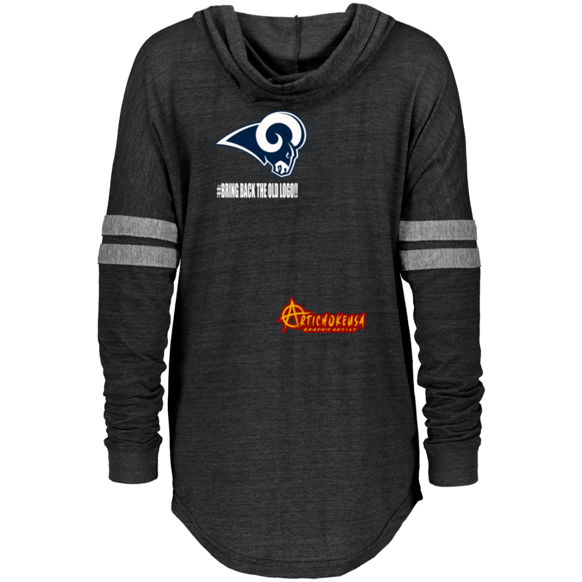 ArtichokeUSA Custom Design. LA Ram's Todd Gurley Jurassic Park Fan Art / Parody. Ladies Hooded Low Key Pullover