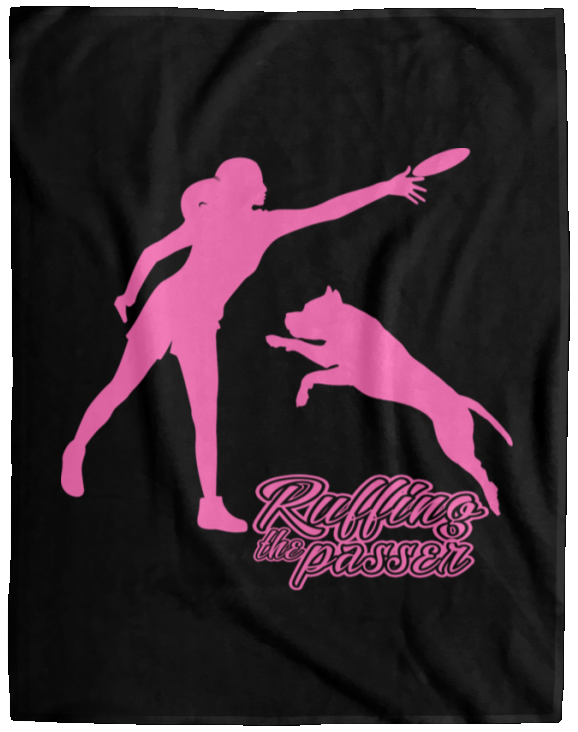 ArtichokeUSA Custom Design. Ruffing the Passer. Pitbull Edition. Female Version. Cozy Plush Fleece Blanket - 60x80