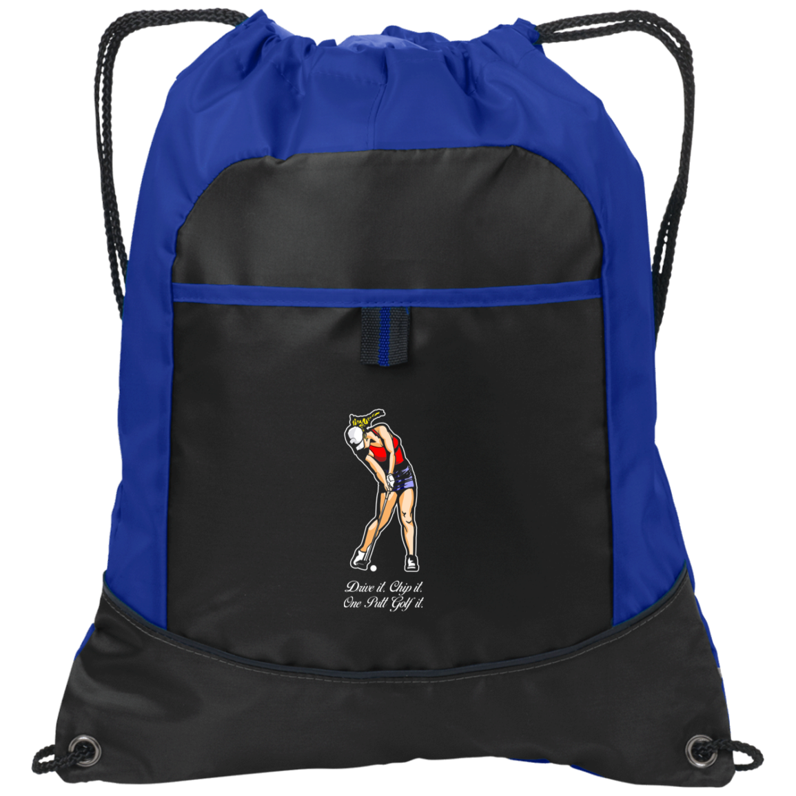 OPG Custom Design #9. Drive it. Chip it. One Putt Golf It. Golf So. Cal. Pocket Cinch Pack