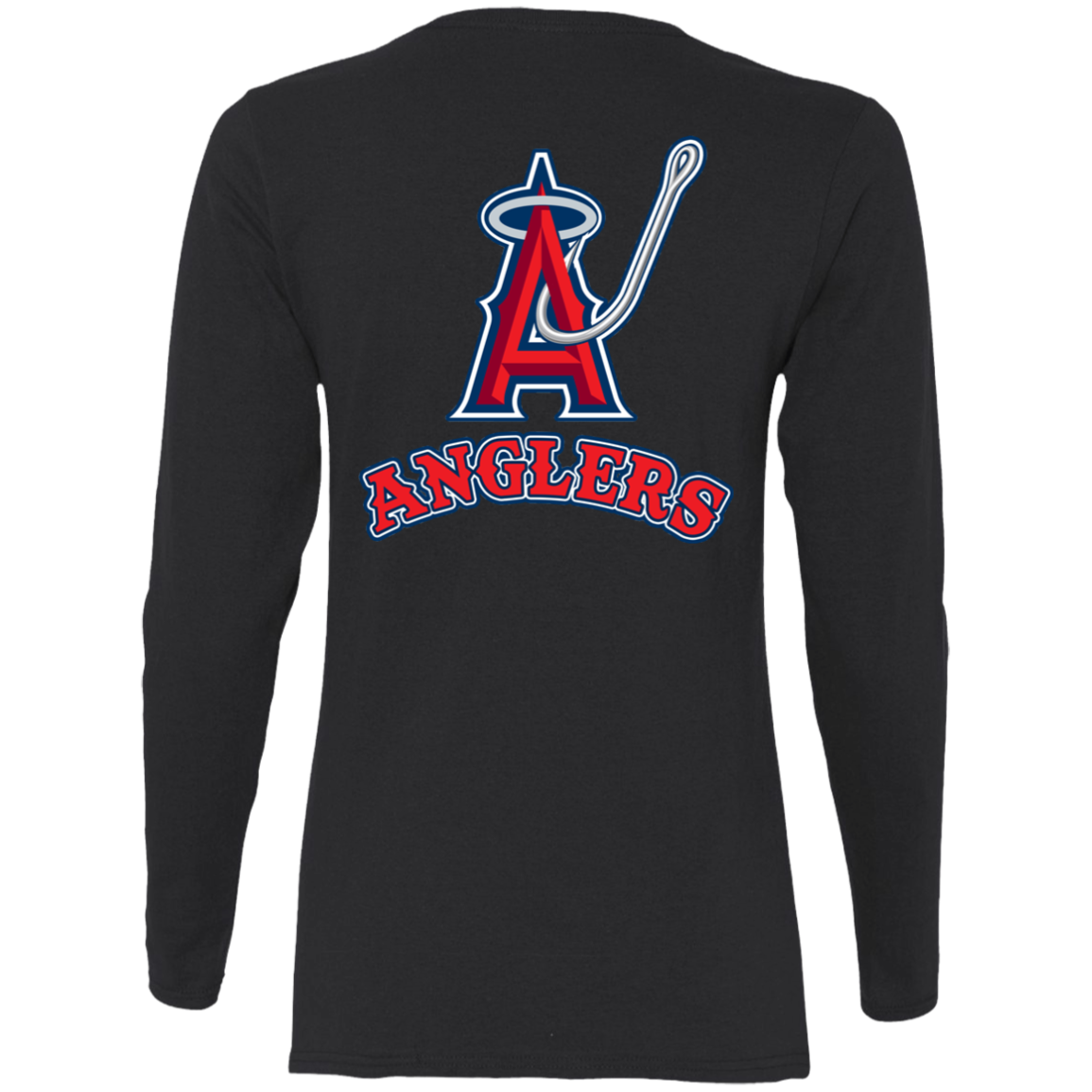 ArtichokeUSA Custom Design. Anglers. Southern California Sports Fishing. Los Angeles Angels Parody. Ladies' 100% Cotton Long Sleeve T-Shirt