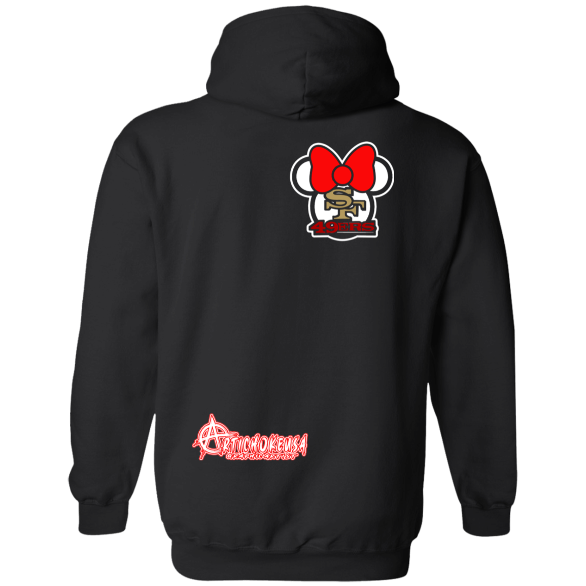 ArtichokeUSA Custom Design #51. These are a few of my favorite things. SF 49ers/Hello Kitty/Mickey Mouse Fan Art. Basic Pullover Hoodie