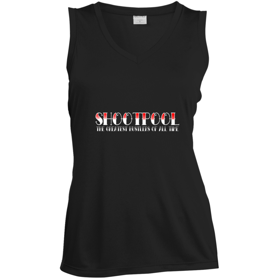 The GHOATS Custom Design #28. Shoot Pool. Ladies' 100% polyester interlock with PosiCharge technology