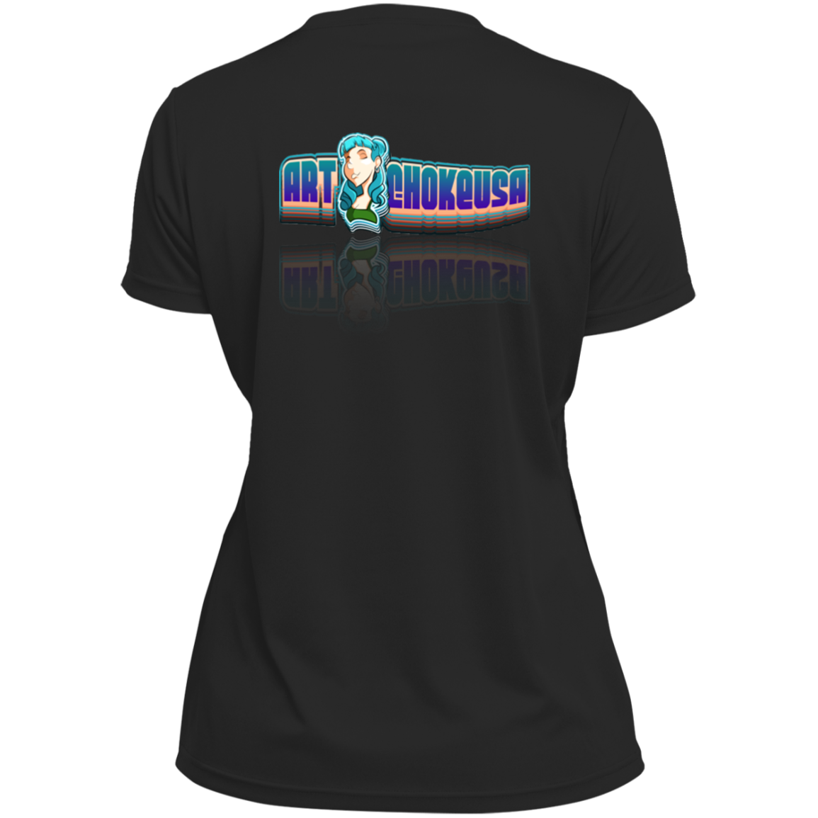 ArtichokeUSA Characters and Fonts. "Shelly" Let’s Create Your Own Design Today. Ladies’ Moisture-Wicking V-Neck Tee