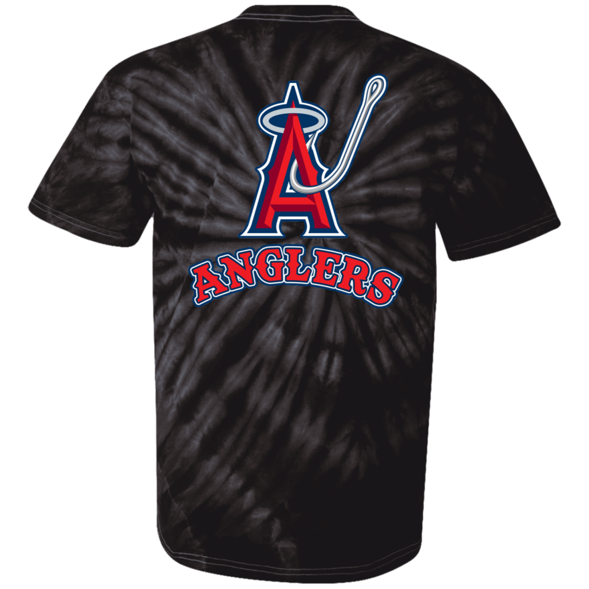 ArtichokeUSA Custom Design. Anglers. Southern California Sports Fishing. Los Angeles Angels Parody. 100% Cotton Tie Dye T-Shirt