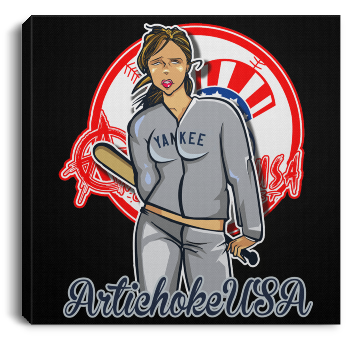 ArtichokeUSA Character and Font Design. Let’s Create Your Own Design Today. Brooklyn. Square Canvas .75in Frame
