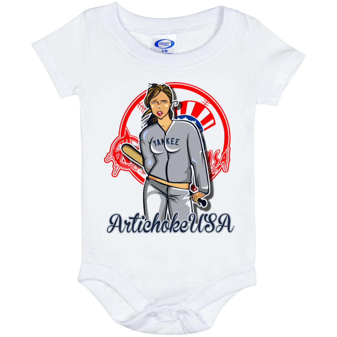 ArtichokeUSA Character and Font Design. Let’s Create Your Own Design Today. Brooklyn. Baby Onesie 6 Month