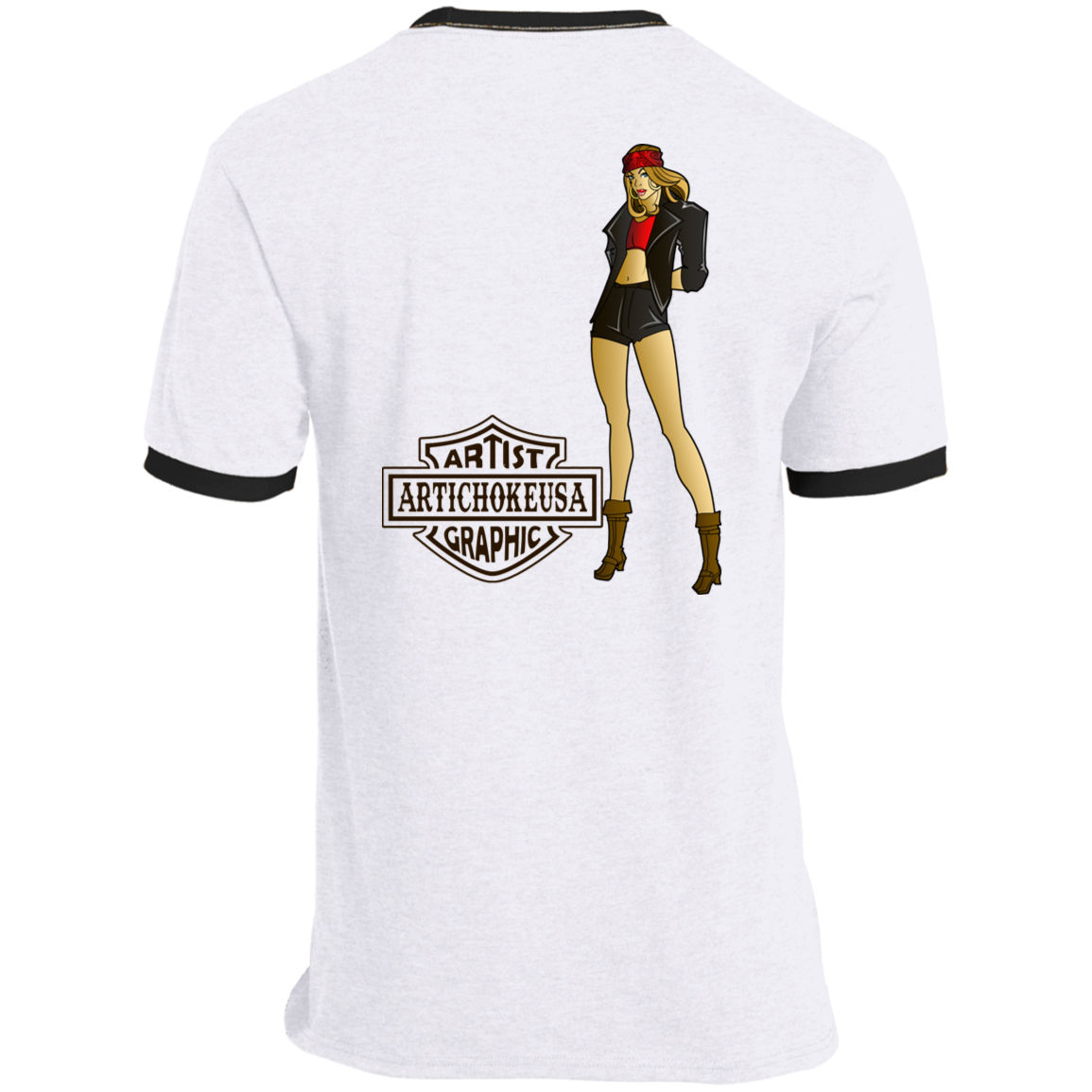ArtichokeUSA Custom Design. Façade: (Noun) A false appearance that makes someone or something seem more pleasant or better than they really are. Ringer Tee