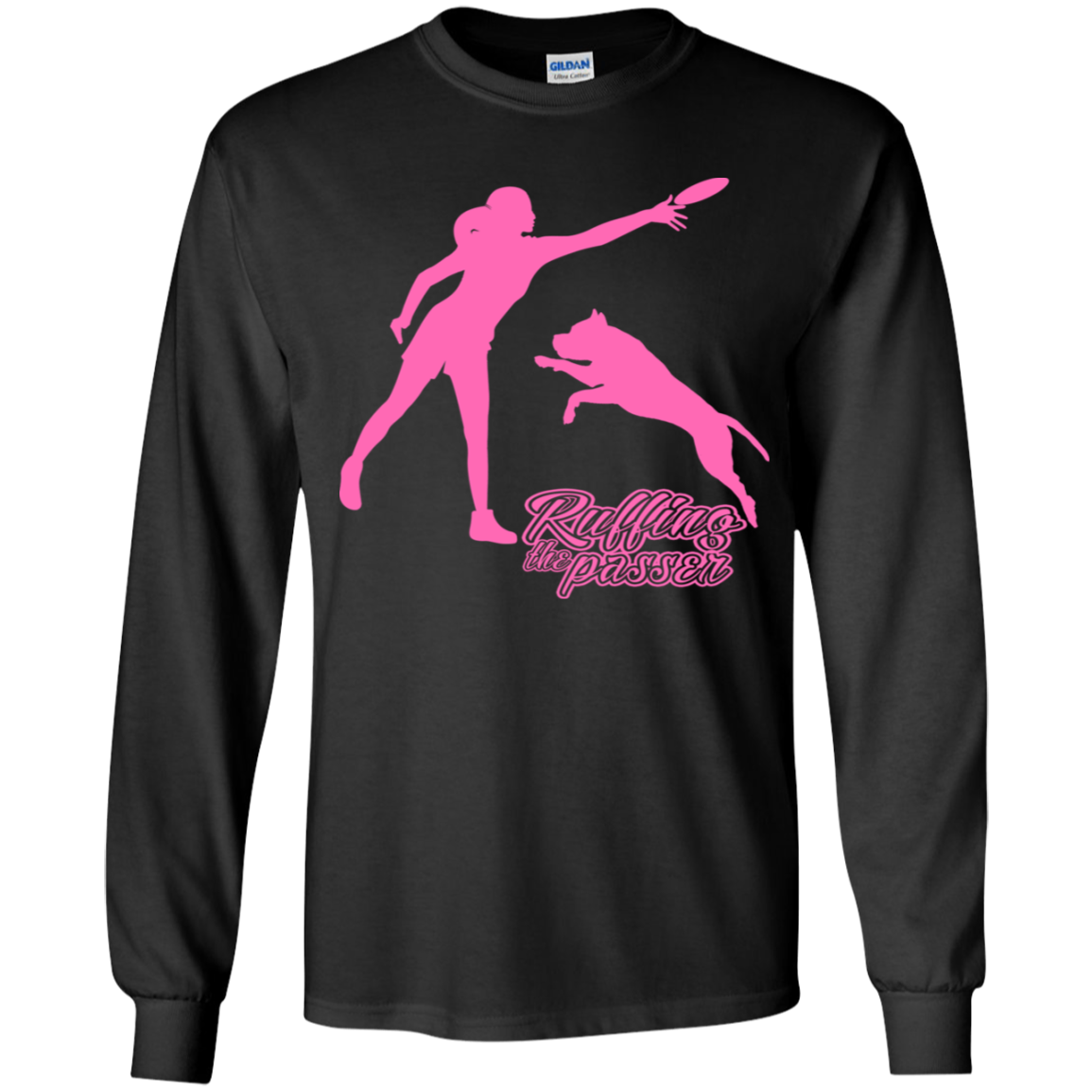 ArtichokeUSA Custom Design. Ruffing the Passer. Pitbull Edition. Female Version. Youth LS T-Shirt