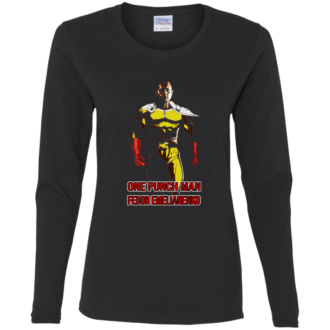 ArtichokeUSA Custom Design. One Punch Fedor. Fedor Emelianenko/One Punch Man Fan Art. Ladies' Cotton LS T-Shirt