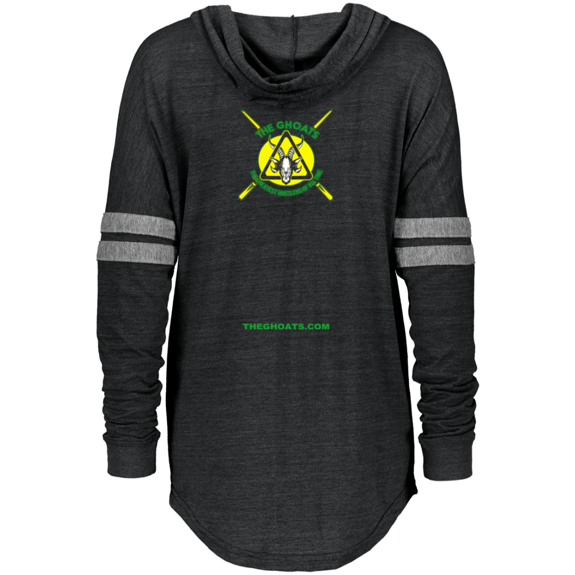 The GHOATS Custom Design. #13. GHOATS SMASH. Ladies Hooded Low Key Pullover