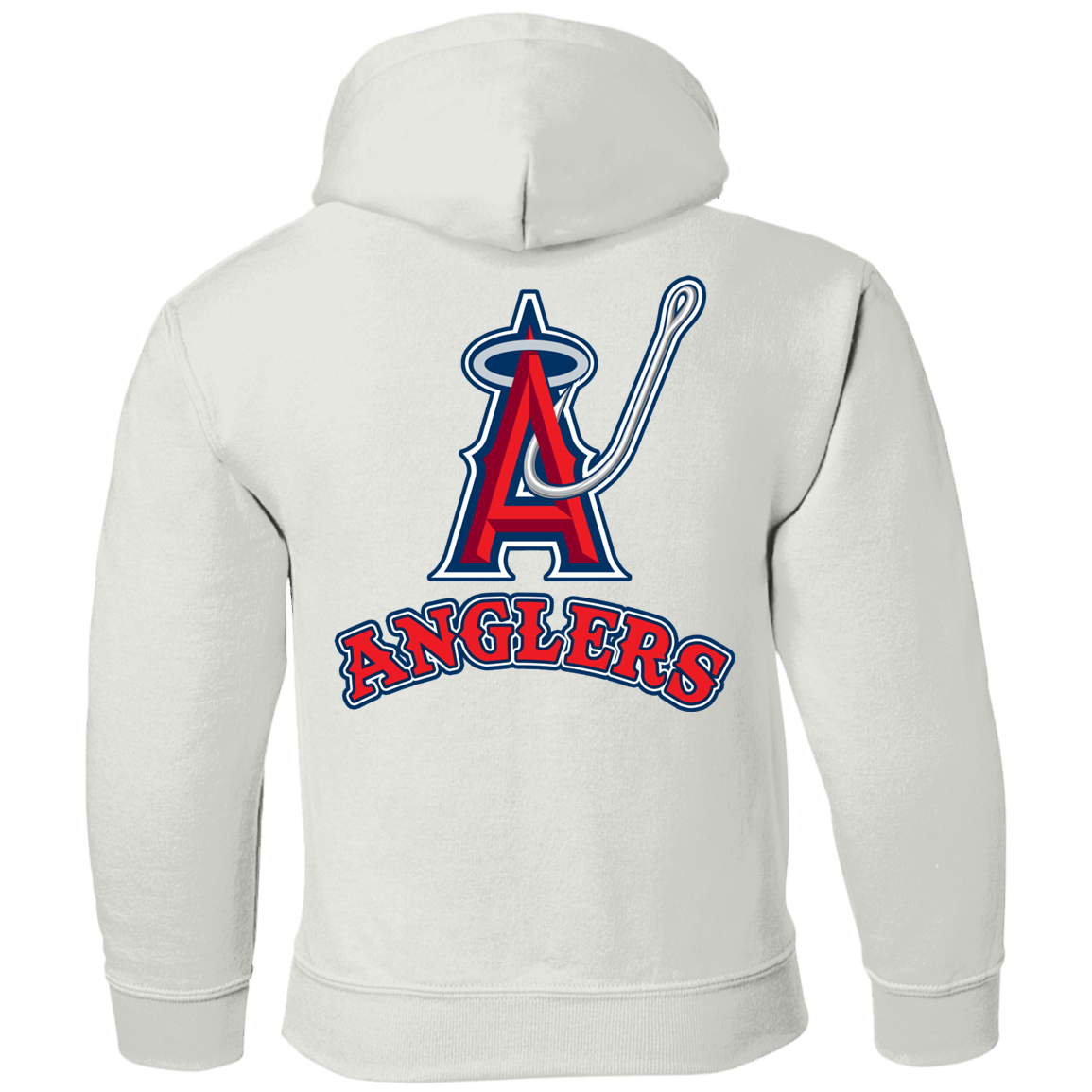 ArtichokeUSA Custom Design. Anglers. Southern California Sports Fishing. Los Angeles Angels Parody. Youth Pullover Hoodie