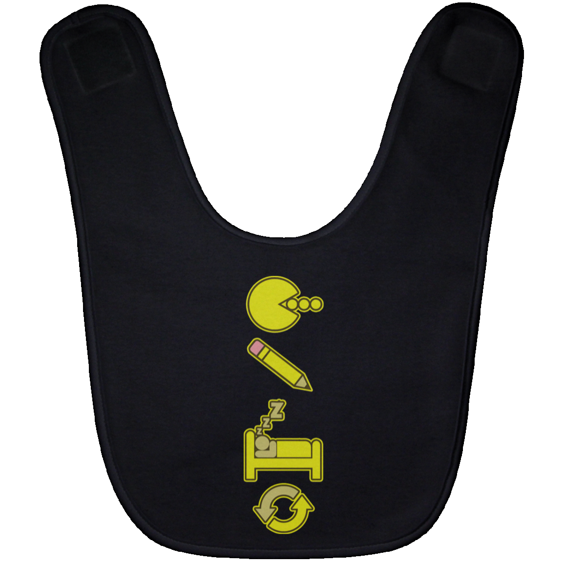 Artichoke Custom Design. Eat. Draw. Sleep. Repeat. Baby Bib