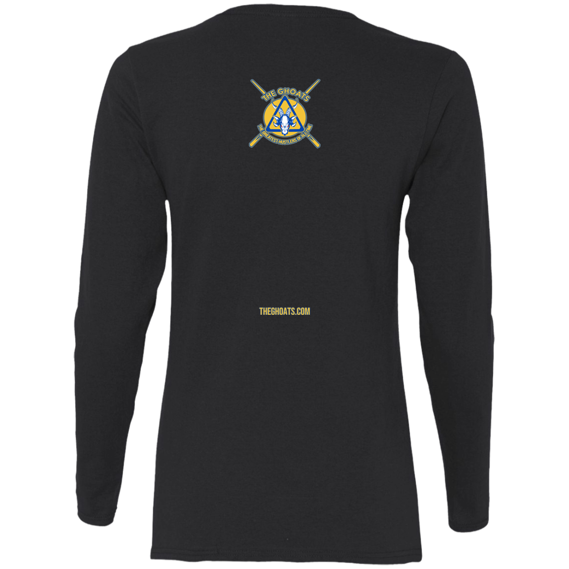 The GHOATS Custom Design. #12 GOLDEN STATE HUSTLERS. Ladies' Cotton LS T-Shirt