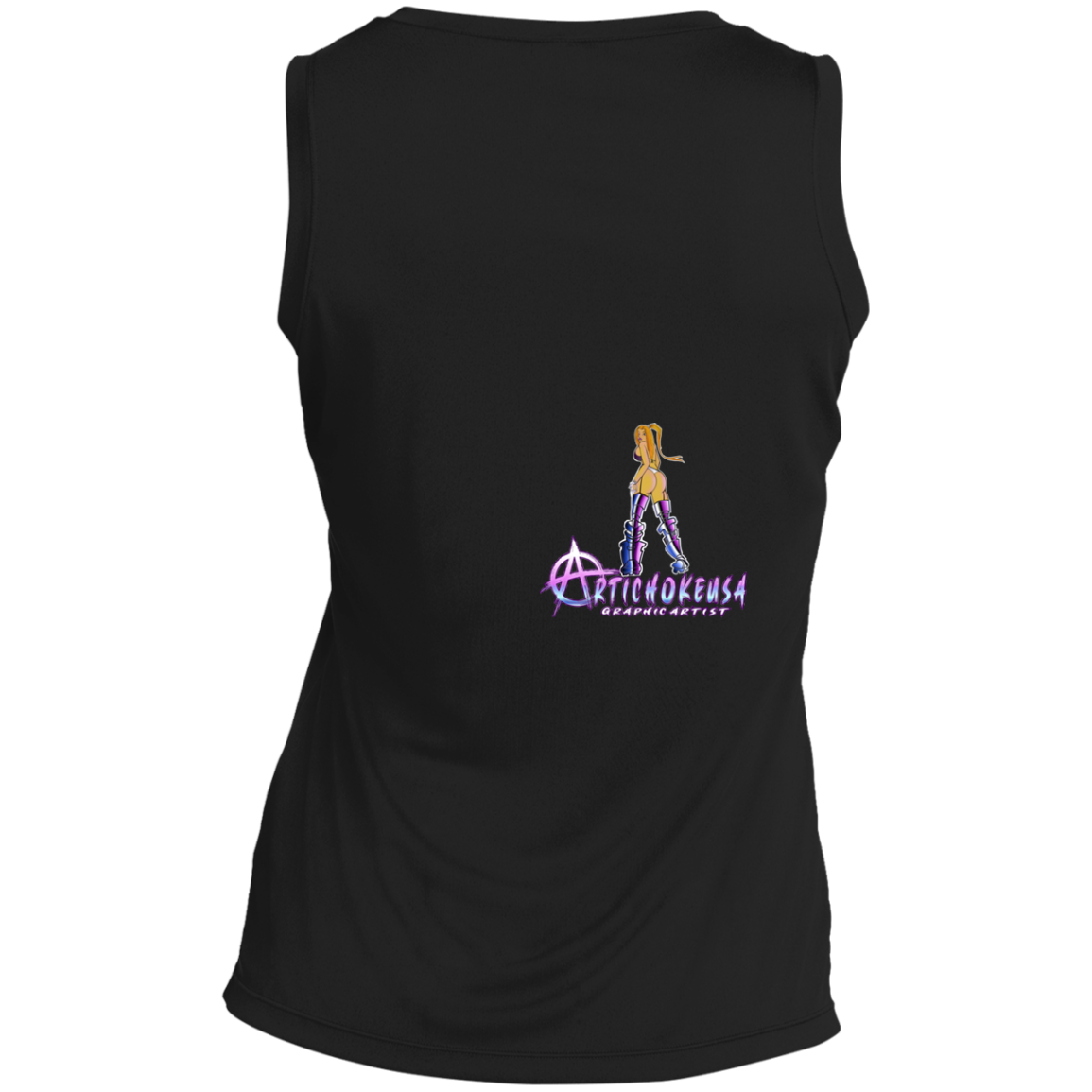 ArtichokeUSA Character and Font design. Let's Create Your Own Team Design Today. Dama de Croma. Ladies' Sleeveless V-Neck
