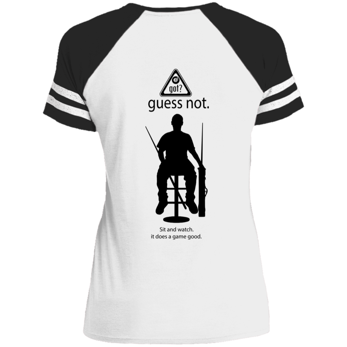 The GHOATS Custom Design. #40 Got Game? / Guess Not. Ladies' Game V-Neck T-Shirt