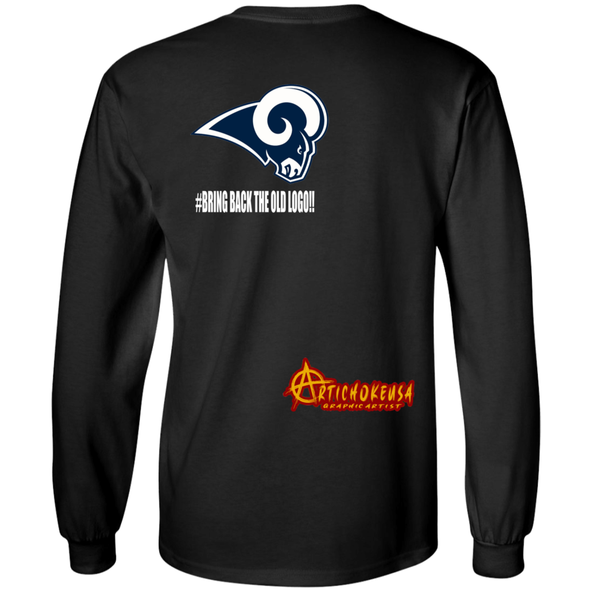 ArtichokeUSA Custom Design. LA Ram's Todd Gurley Jurassic Park Fan Art / Parody. 100% Cotton Long Sleeve T-Shirt