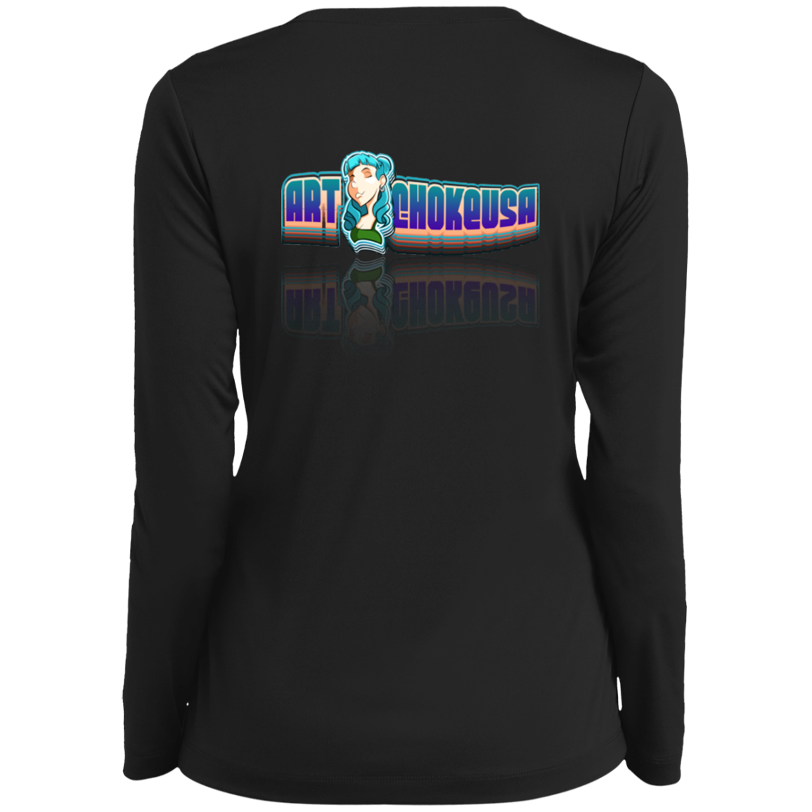 ArtichokeUSA Character and Font design. Ladies’ Long Sleeve Performance V-Neck TeeLet's Create Your Own Team Design Today. Dama de Croma.