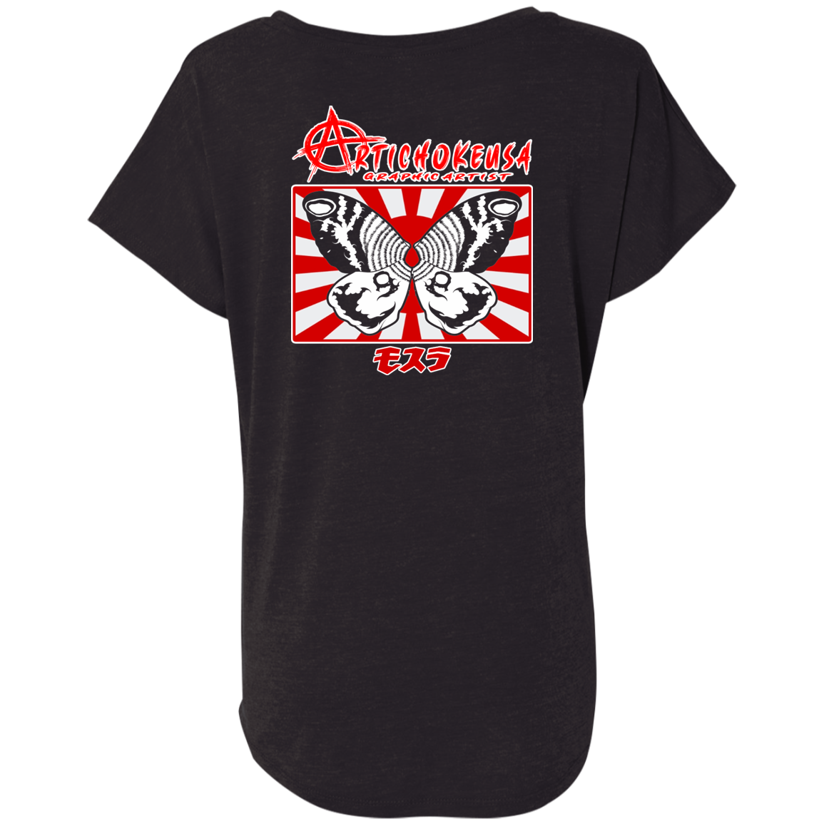 ArtichokeUSA Character and Font design. Shobijin (Twins)/Mothra Fan Art . Let's Create Your Own Design Today. Ladies' Triblend Dolman Sleeve