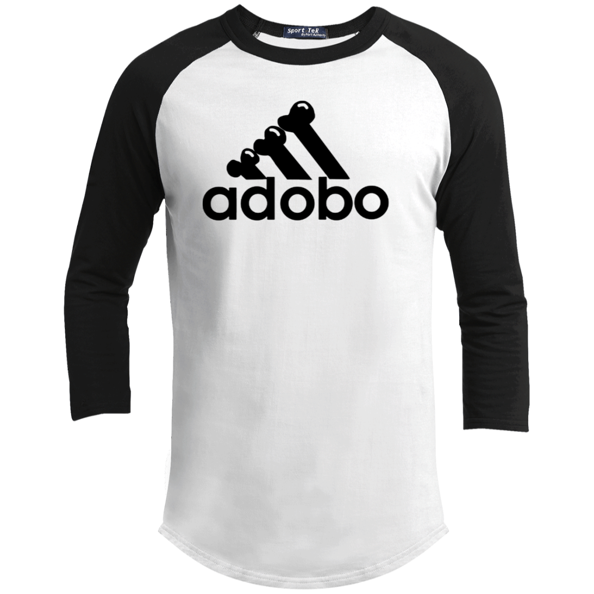 ArtichokeUSA Custom Design. Adobo. Adidas Parody. Youth 3/4 Raglan Sleeve Shirt