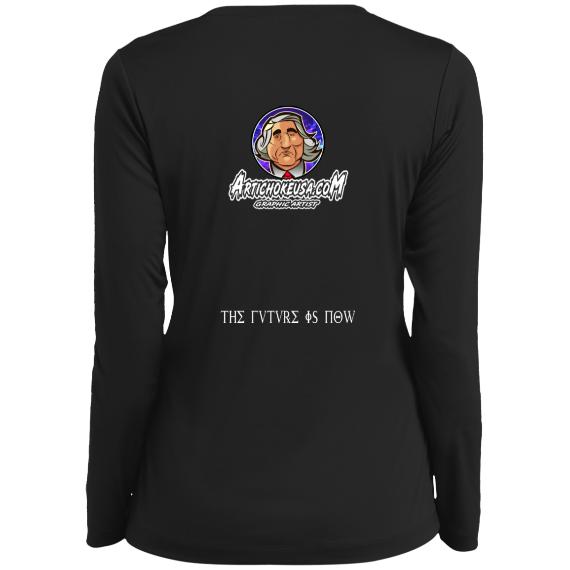 ArtichokeUSA Custom Design. Michio Kaku Fan Art. Ladies’ Long Sleeve Performance V-Neck Tee