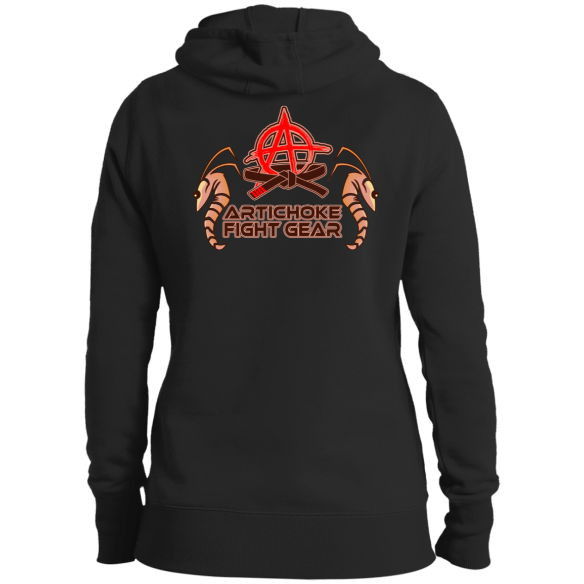 Artichoke Fight Gear Custom Design #3. Shrimpin aint easy. It's a Jiu Jitsu Thing. Ladies' Ultra Soft Hoodie