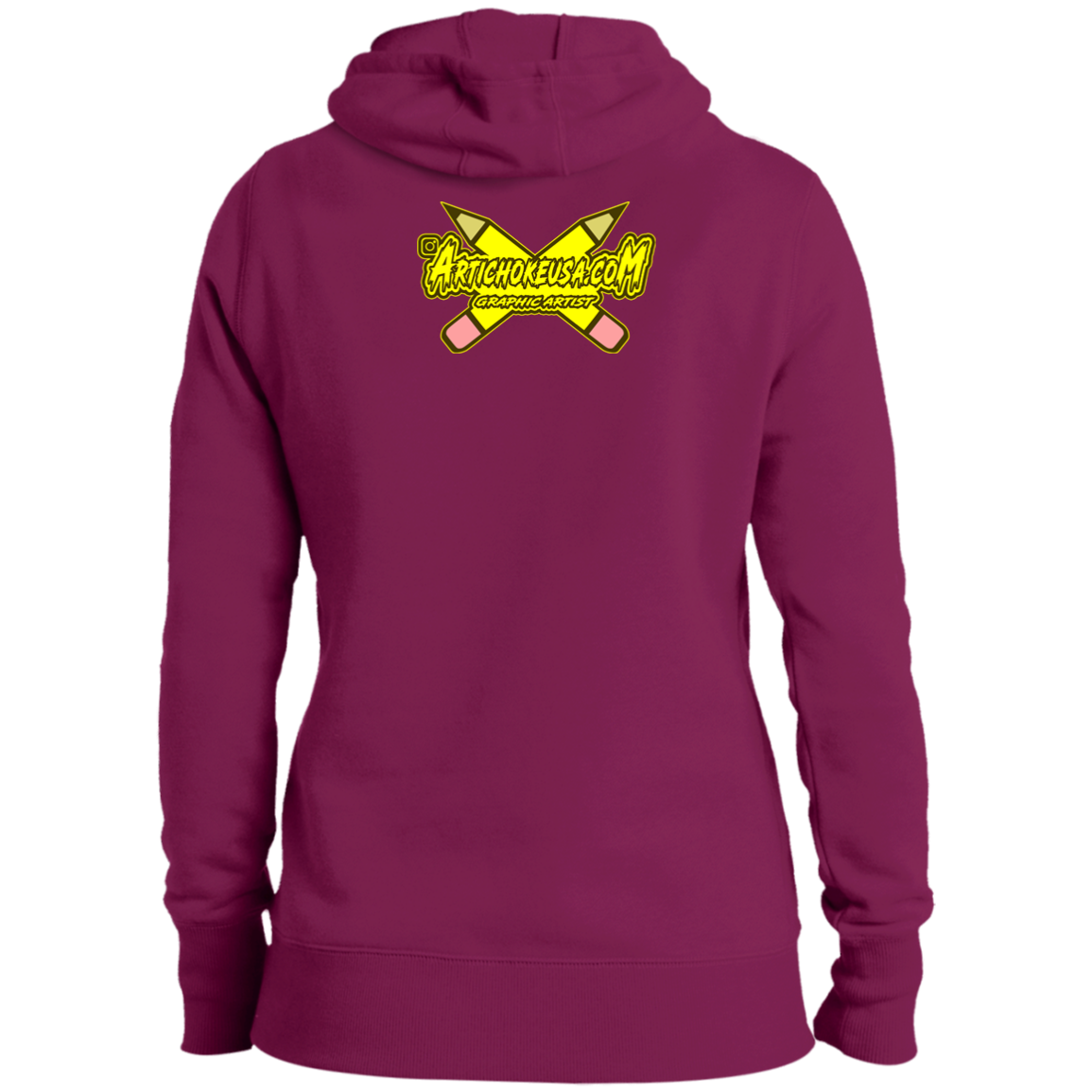 Artichoke Custom Design. Eat. Draw. Sleep. Repeat. Ladies' Pullover Hooded Sweatshirt