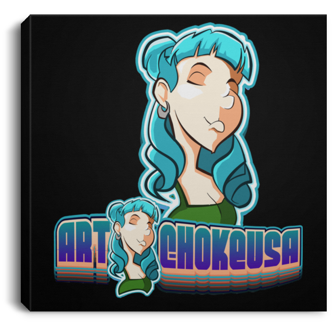 ArtichokeUSA Characters and Fonts. "Shelly" Let’s Create Your Own Design Today. Square Canvas .75in Frame
