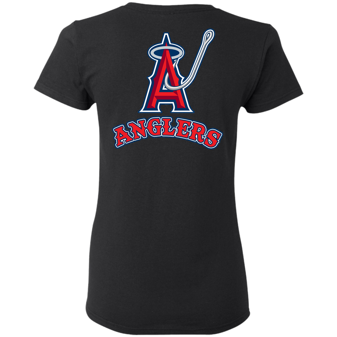 ArtichokeUSA Custom Design. Anglers. Southern California Sports Fishing. Los Angeles Angels Parody. Ladies' Basic 100% Cotton T-Shirt