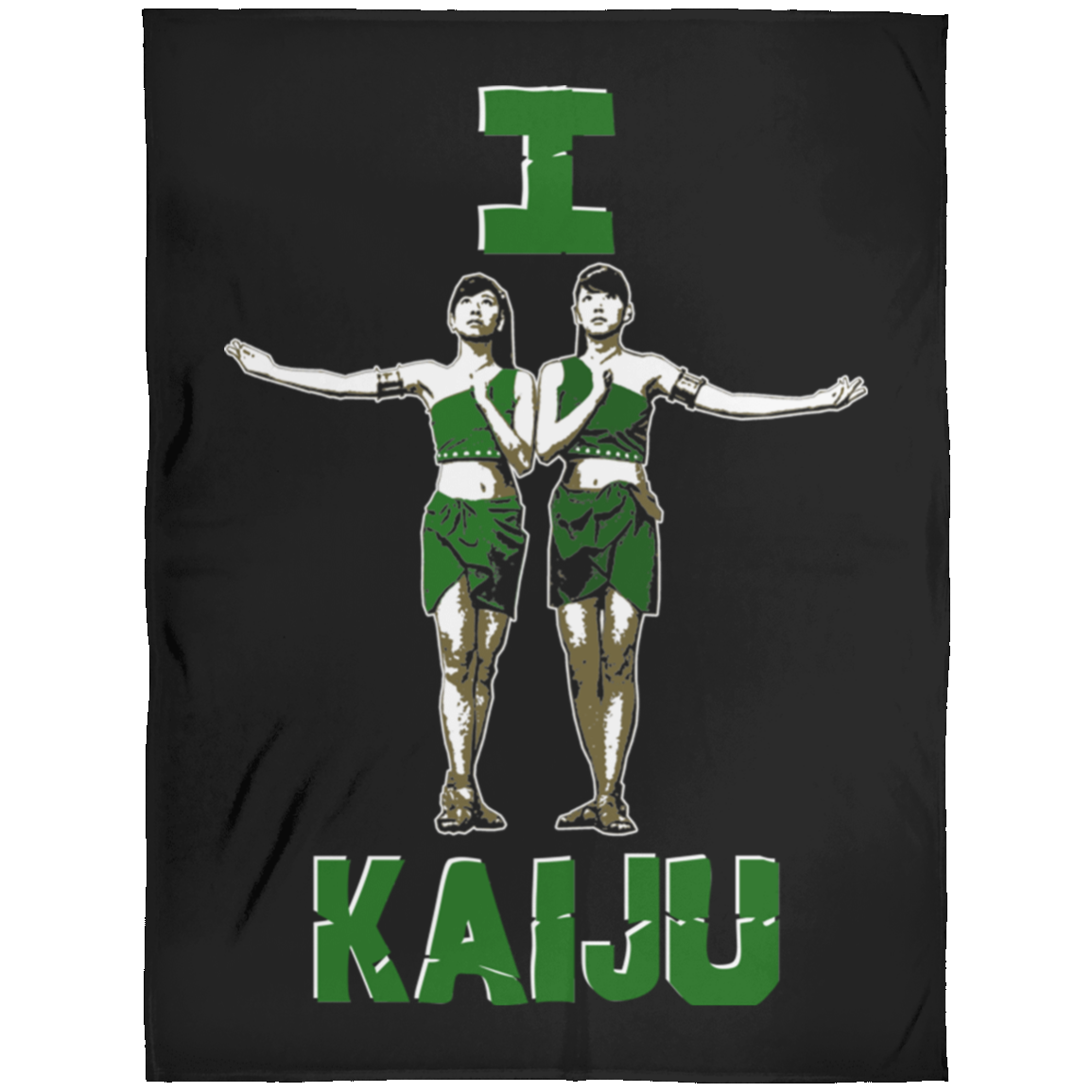 ArtichokeUSA Custom Design. I Heart Kaiju. Fan Art. Arctic Fleece Blanket 60x80