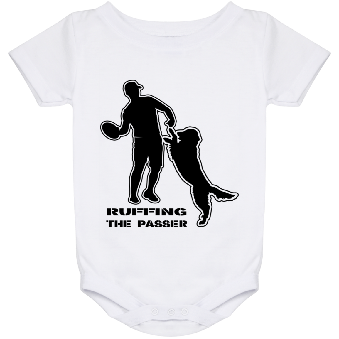 ArtichokeUSA Custom Design. Ruffing the Passer. Golden Lab Edition. Baby Onesie 24 Month