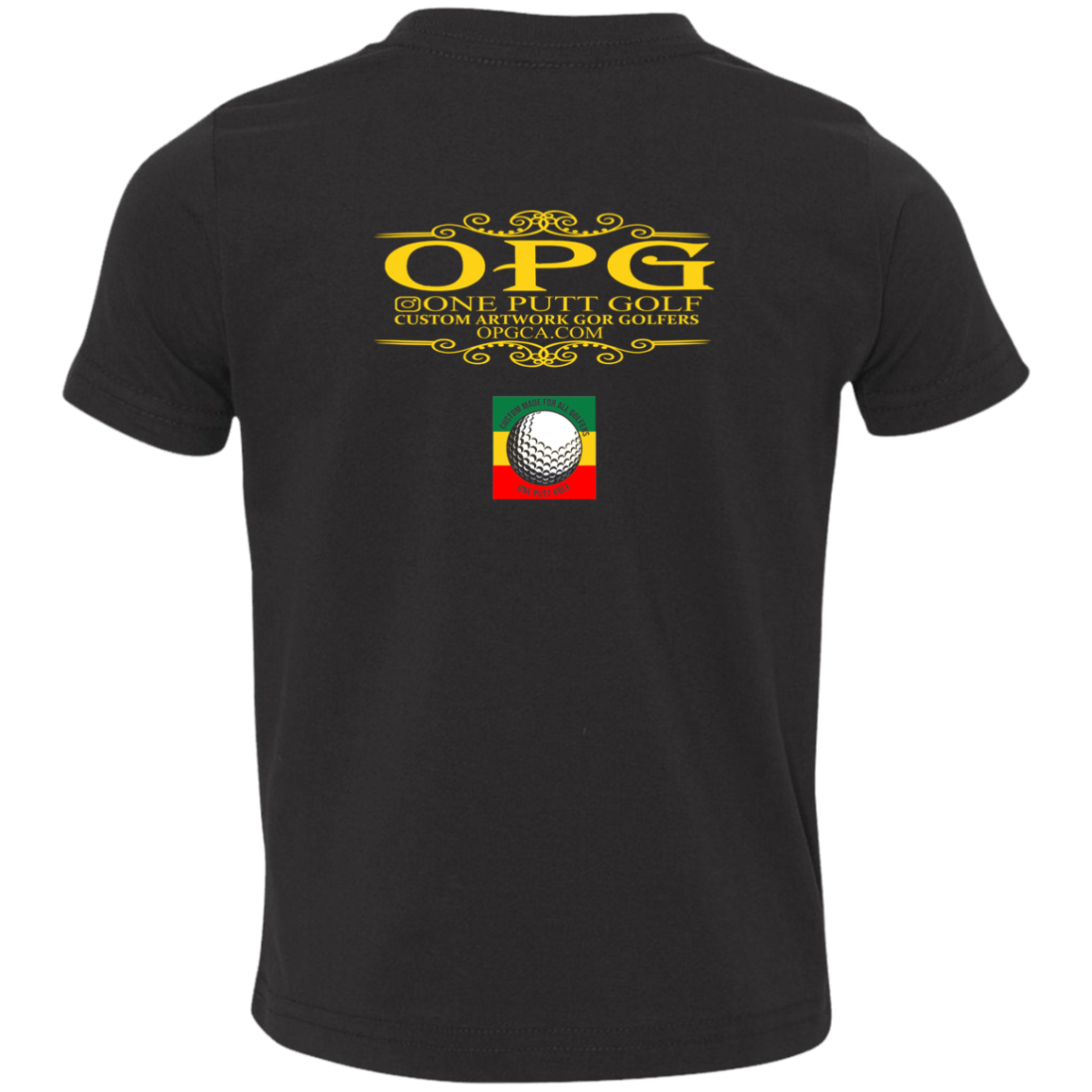 OPG Custom Design #22. One Putt / One Love Parody with Fan Art. Female Edition. Toddler Jersey T-Shirt