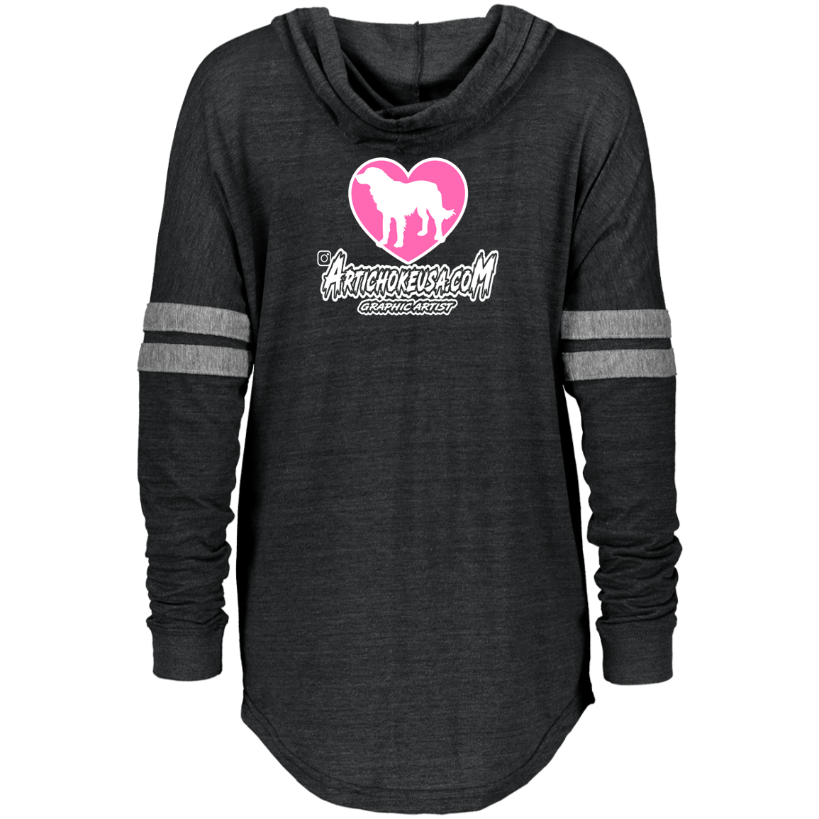 ArtichokeUSA Custom Design. Ruffing the Passer. Labrador Edition. Female Version. Ladies Hooded Low Key Pullover