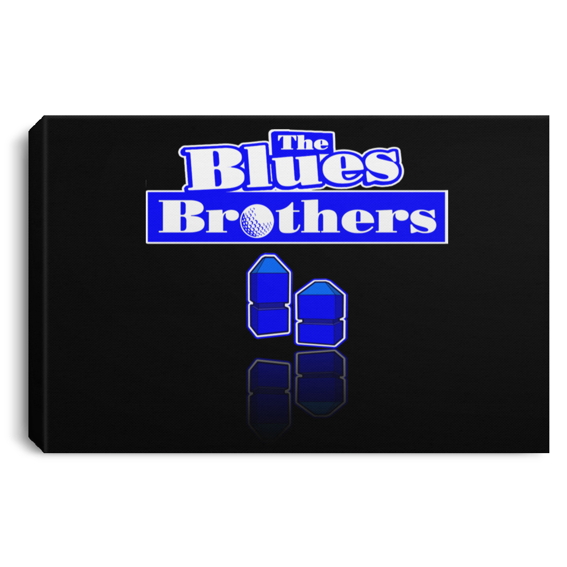 OPG Custom Design #3. Blue Tees Blues Brothers Fan Art. Landscape Canvas .75in Frame