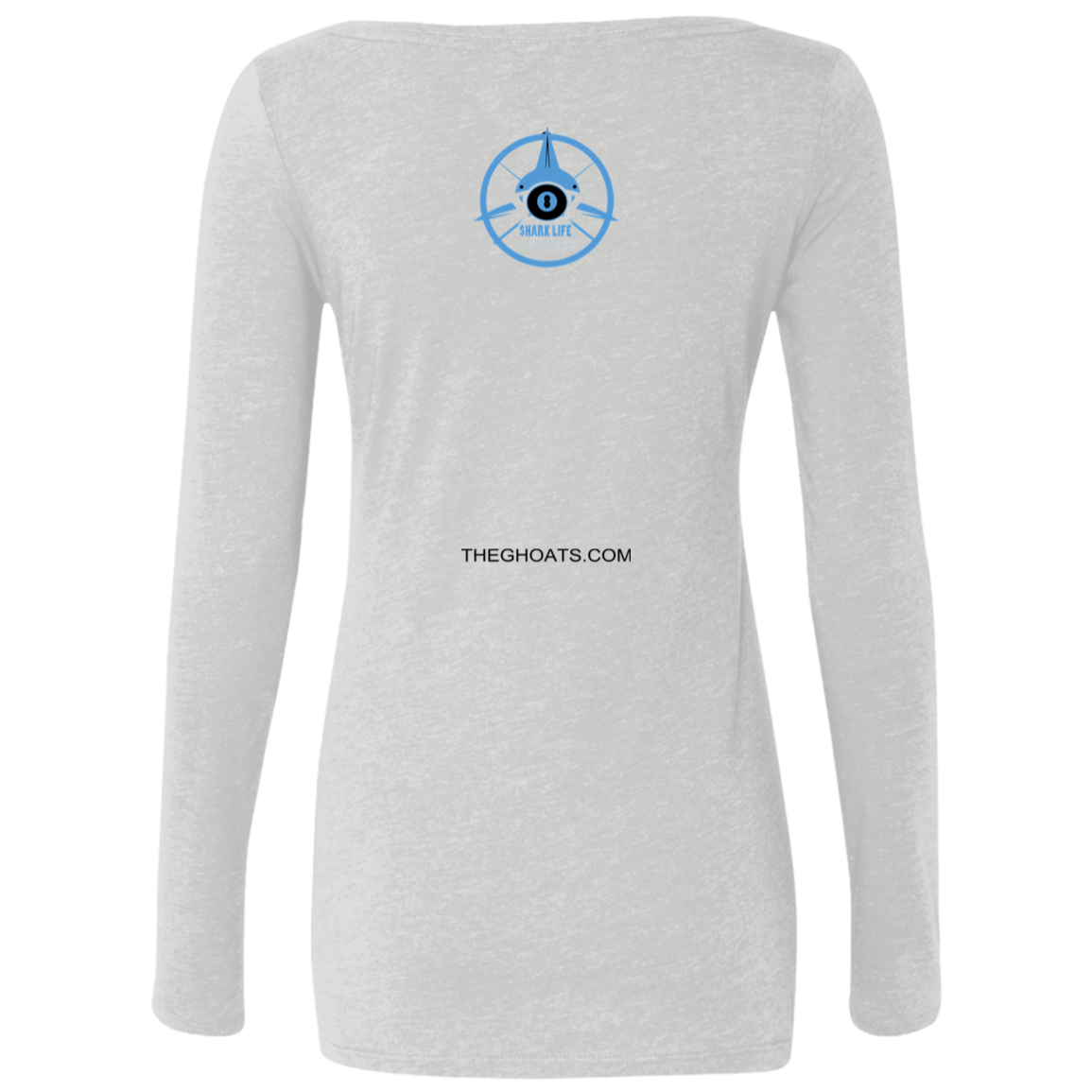 The GHOATS Custom Design. #32. Shark Week. Shark Life. Ladies' Triblend LS Scoop
