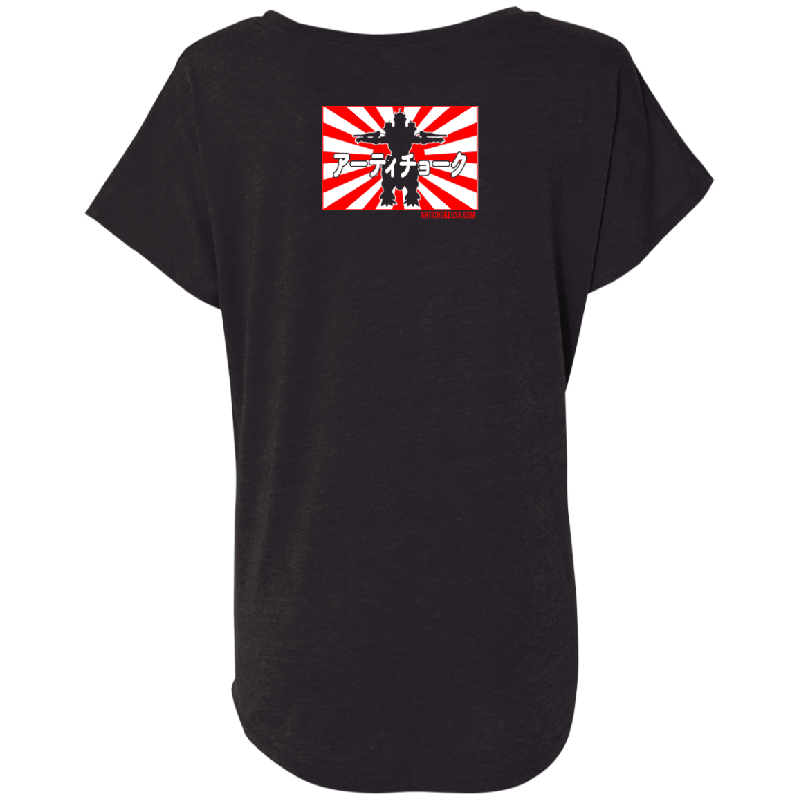 ArtichokeUSA Custom Design. Fan Art Godzilla/Mecha Godzilla. Ladies' Triblend Dolman Sleeve