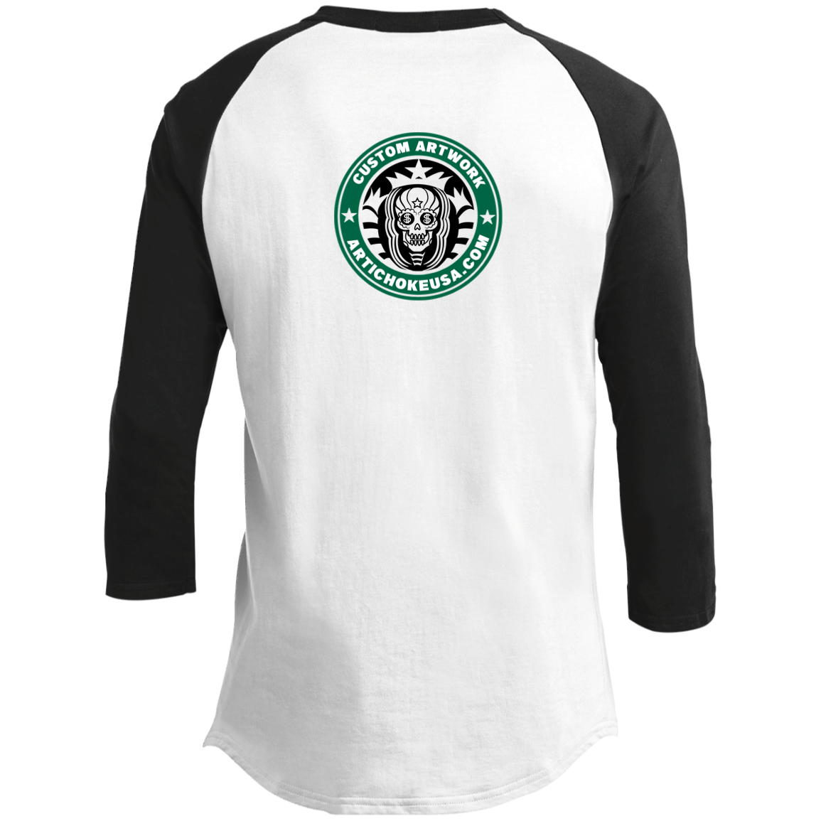 ArtichokeUSA Custom Design. Money Can't Buy Happiness But It Can Buy You Coffee. Men's 3/4 Raglan Sleeve Shirt